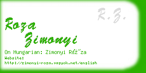 roza zimonyi business card